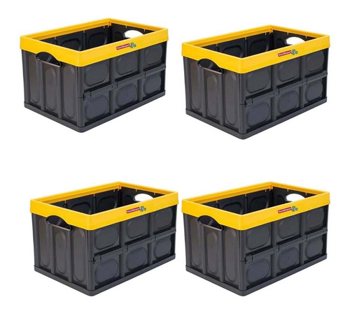 Organizadora Para Objetos Grandes, Mxicx-004, 4 Pzas, 45kg, Color Negro/Amarillo