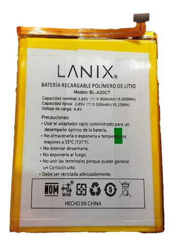 Batería Lanix 100% Original Alpha 5v Mdlo Bl-a20ct 100% 