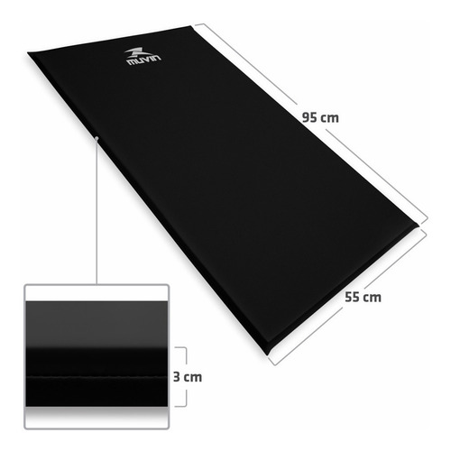 Muvin CNF-400 colchoneta de gimnasio profesional de espuma de alta densidad D80 95cm x 55cm x 3cm impermeable negro
