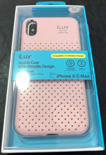 Funda Iluv iPhone XS Max Metal Forge Stylish Case Rosa/negro