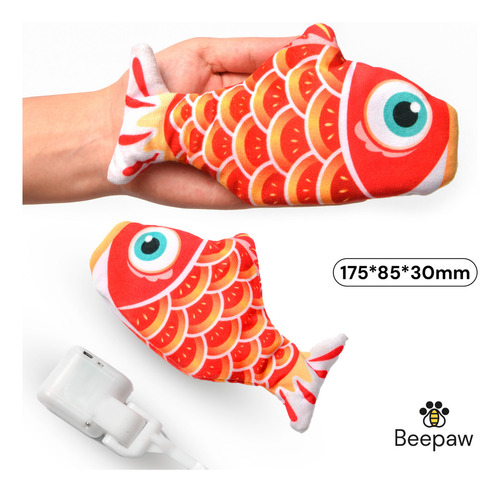 Juguete Interactivo Para Gatos Pez Bailarin Fish-e Small Color Naranja