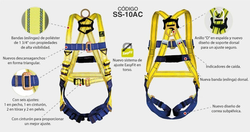 Imagen 4 de 5 de Arnés Seguridad Con Anillo D Espalda Jyrsa Ss-10ac