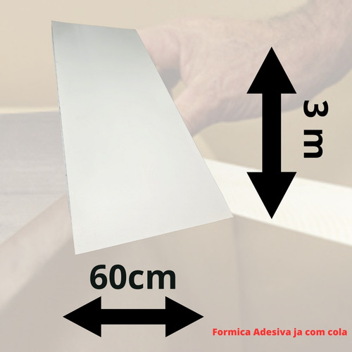 Formica Branca Tx Fosca Adesiva 3m X 60cm Acabamento Moveis Branco