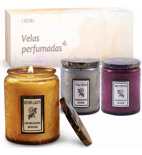 3 Pieza Velas Aromáticas De Cera De Soja Para Mujeres