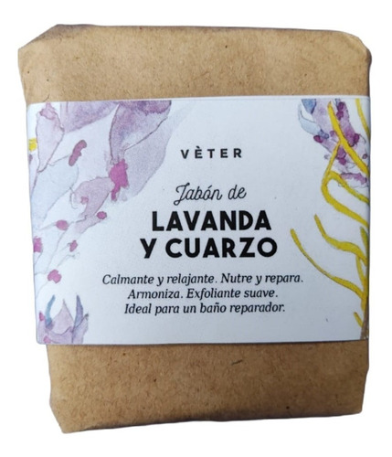 Jabón Vegetal De Lavanda Y Cuarzo Veter 95grs Vegano