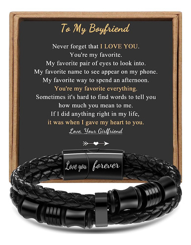 Pulsera De Capas De Cuero Para Hombres Regalos Para Novio De