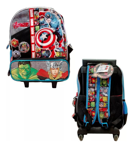 Mochila Escolar Cresko Avengers Marvel 16 Pulgadas Carro 