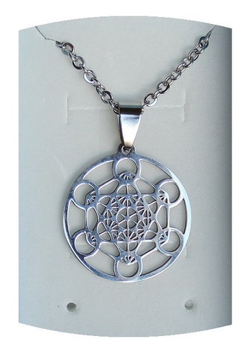 Collar Cubo De Metatron Acero Quirúrgico - Geometría Sagrada