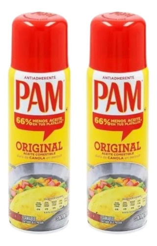 Aceite Puro De Canola Pam Original Spray 4 Latas Total 908g