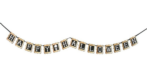 Imagen 1 de 3 de Banderin Halloween Glitter Happy Halloween