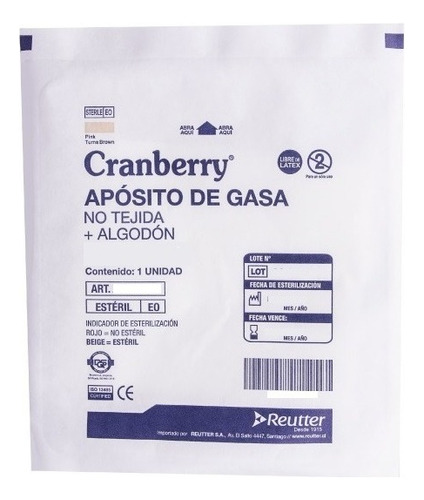 Gasa no tejida Cranberry gasa no tejida algodón 10x20 pack 10 unidades