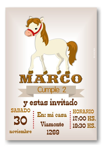 Invitación Digital Personalizada Caballo Mod.1 Zoom