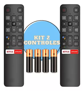 Kit 2 Controle Remoto Para Tcl Tv Smart Netflix Globoplay
