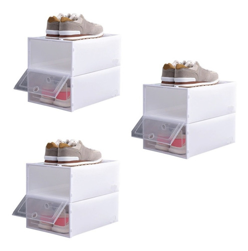 Pack 6 Caja Zapatos Organizador Armable Apilable Almacenaje