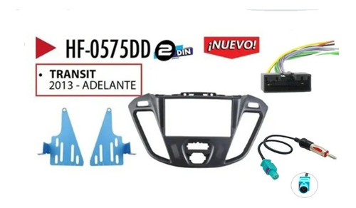 Base Estereo Frente Kit 2 Din Ford Transit Custom 2013-2018 