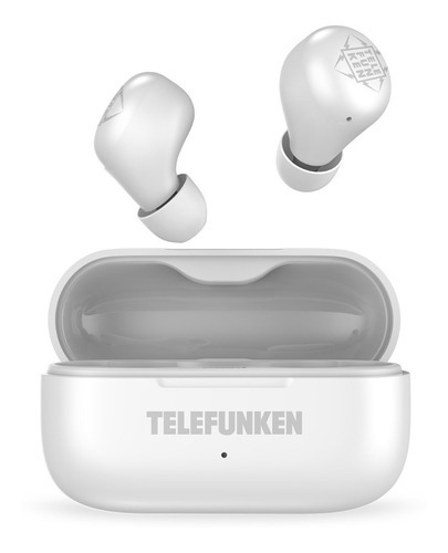 Fones de ouvido Bluetooth Telefunken Bth102 Bat 4hs Tws In Ear, cor branca
