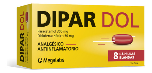 Dipar Dol® X 8 Cápsulas Blandas | Paracetamol + Diclofenac