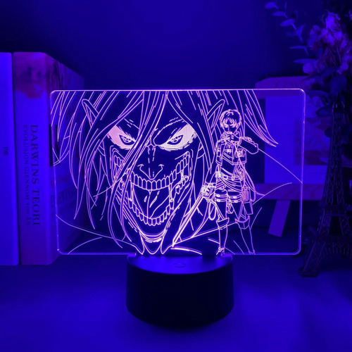 Lámpara Acrílica 3d Attack On Titan De Levi Ackerman