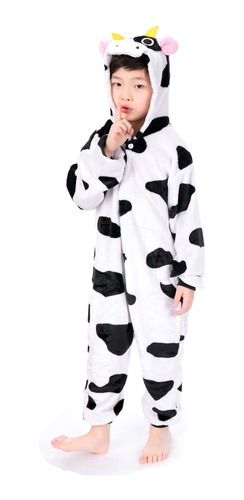 Pijama Mameluco Kigurumi Disfraz Cosplay Vaca Cow Niños Niña