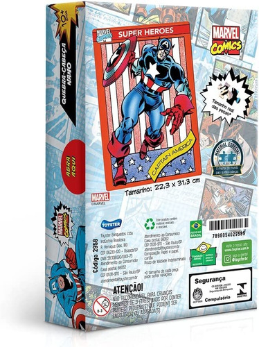 Q Cabeça 500pçs Marvel Comics Capitão América Toyster 2958