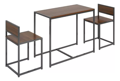 soges Juego de comedor de 3 piezas, juego de mesa de comedor de cocina  pequeña para 2, mesa de comedor de estudio con 2 sillas, mesa de desayuno,  mesa