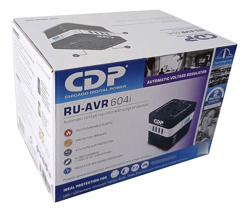 Estabilizador De Corriente Cdp Compacto Box 4 Salidas 4 Usb