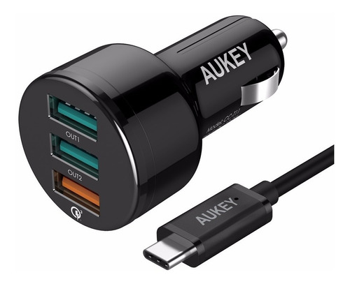 Cargador Rapido Auto Aukey Cc-t11 Quick Charge 3.0 3 Puertos