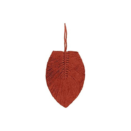 Macramé Hoja Terracota, Tapiz De Pared Tejido Boho Hog...