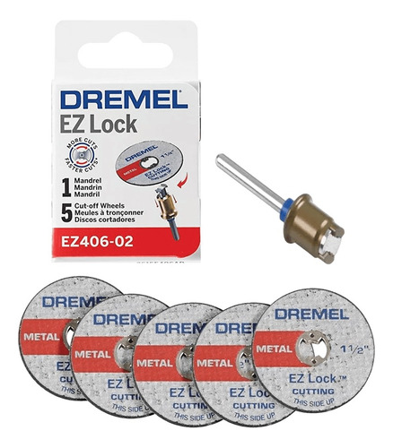 Dremel Kit Discos De Corte Ez-lock + 5 Discos Corte Metales