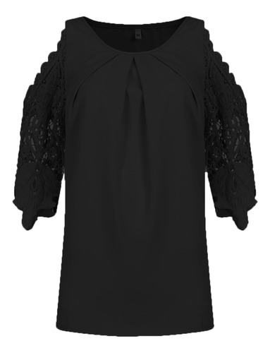 Top De Encaje Con Hombros Descubiertos Para Mujer, A La Moda