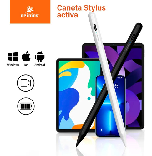 Caneta Touch Stylus Compatível Com Ipad Palm Rejection 1.0mm