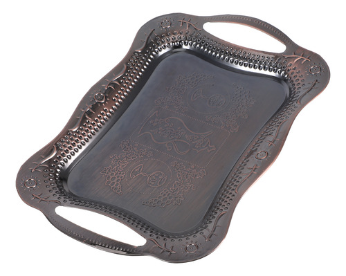 Bandeja Decorativa Retro De Acero Inoxidable