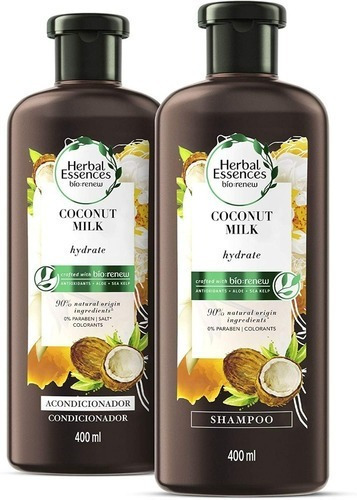  Kit X 2 Unidades Herbal Essences Coconut Milk Hidrata 800ml