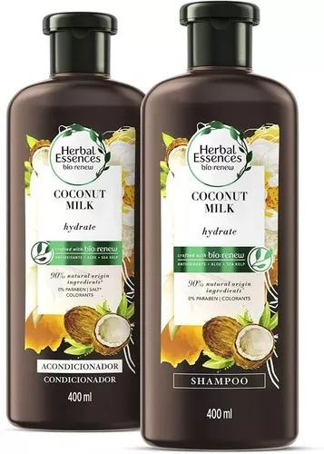 Kit X 2 Unidades Herbal Essences Coconut Milk Hidrata 800ml