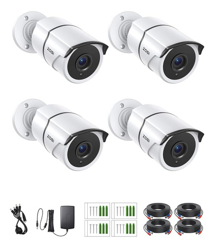 Zosi 4pack 1920tvl 1080p Hd Tvi Cámaras De Seguridad 120ft C