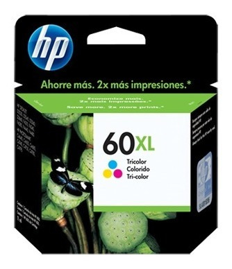 Imagen 1 de 1 de Cartucho Hp 60xl Tricolor (alto Rendimiento) Para Impresora