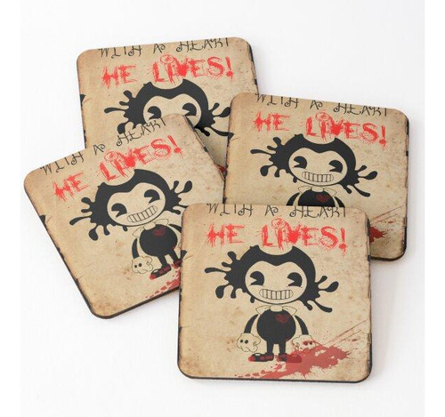 Set Posavasos Bendy Y La Máquina De Tinta Calidad Premium