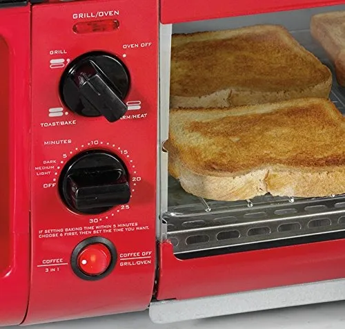 Nostalgia Bset300retrored Retro 3in1 Family Size Breakfast S
