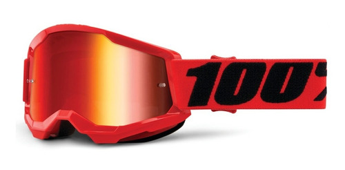 Antiparras 100% Strata 2 Niño Goggle Red Mirror Red Lens 