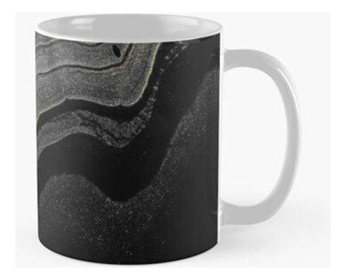 Taza Textura De Mármol Negro Con Gránulos Dorados 51...alta 