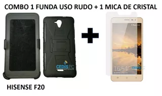 Combo Funda Uso Rudo Hisense F20 + Cristal Templado