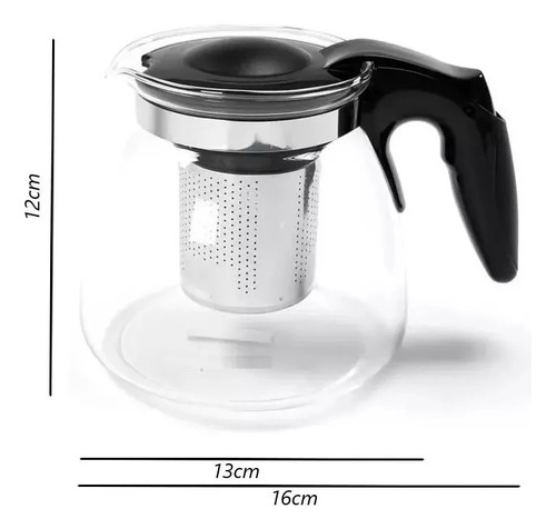 Hervidor de vidrio con infusor de acero inoxidable 700 ml