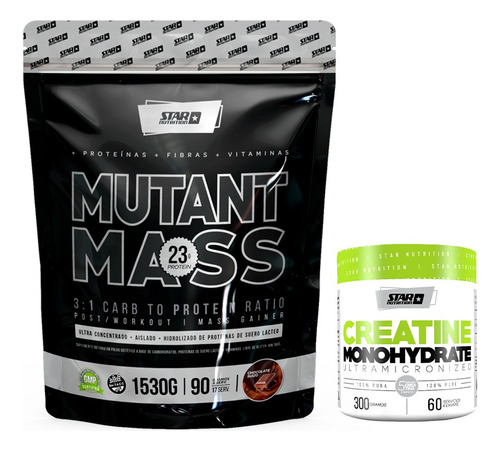 Mutant Mass 1,5 Kg + Creatina X 300gr Star Nutrition