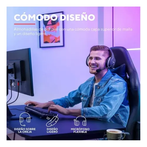 Audífono Diadema Inalámbrico Thian Gxt 391 Gamer Color Negro