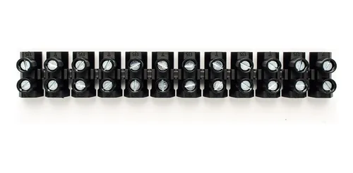 Bornera Tekox 110 6 A 10mm 12 Polos 57a Negra Serie 10