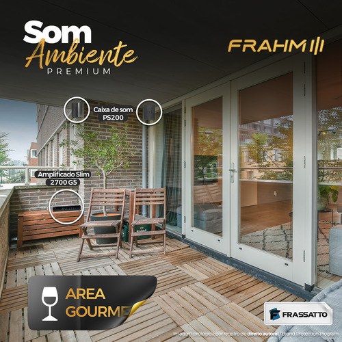 Som Ambiente Frahm Slim 2700 Bluetooth +12 Caixas Ps200 Plus