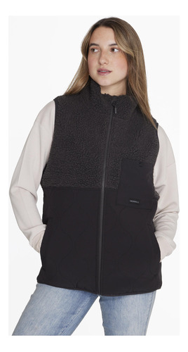 Polar Sleeveless Sherpa Negro Mujer