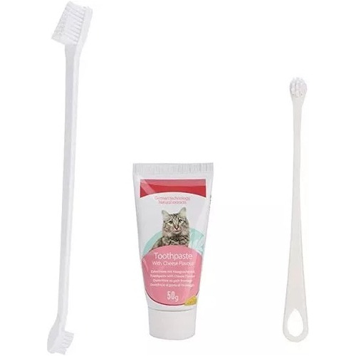 Set De Limpieza Dental Para Gatos 50g Bioline Sabor Cheese