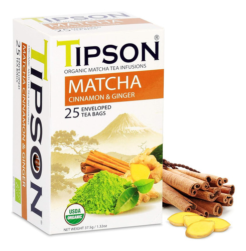 Infusiones De Té Matcha Orgánico Tipson, Sabor Matcha, Canel