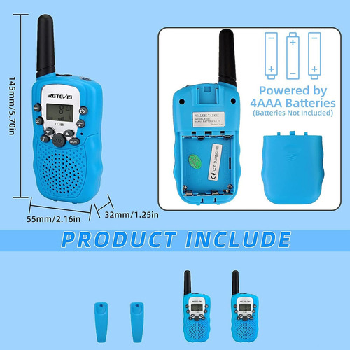 ..radio Walkie Talkie Para Niños Con 22 Canales 3 Millas 2 P